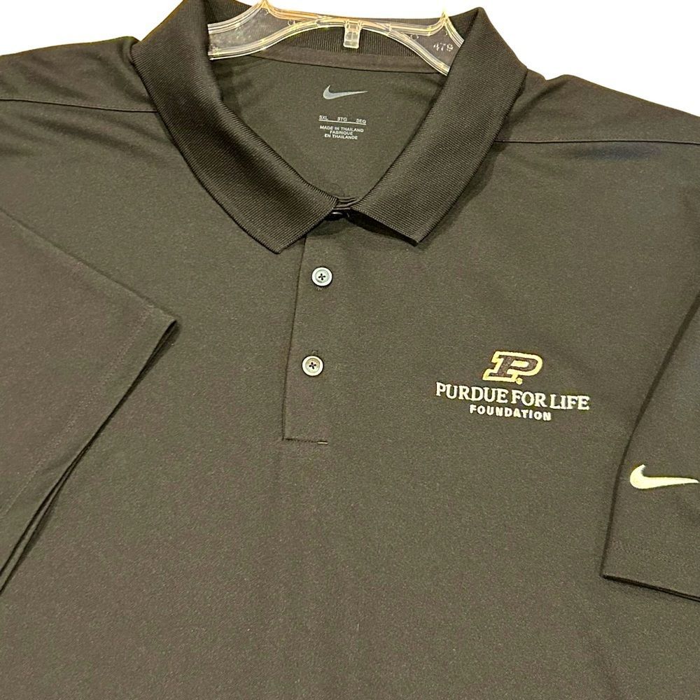 Nike Purdue University Purdue For Life Foundation Black Polo Shirt 3XL